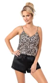 Piżamy damskie - Donna Piżama Sheila 1/2 Czarna Czarny L - miniaturka - grafika 1