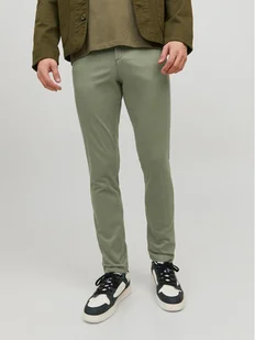 Jack&Jones Chinosy Marco 12150148 Zielony Slim Fit - Spodnie męskie - miniaturka - grafika 1