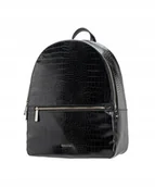 Plecaki - Plecak Damski Miejski do Pracy Faktura Crocco PUCCINI Czarny BML039P-1 - miniaturka - grafika 1