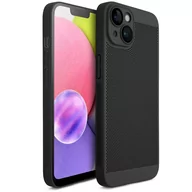 Etui i futerały do telefonów - Moozy VentiGuard Etui na telefon do iPhone'a 13 / iPhone'a 14, czarne, 6,1 cala - Oddychające etui z perforowanym wzorem zapewniającym cyrkulację po.. - miniaturka - grafika 1