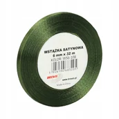 Pasmanteria - Brewis Wstążka dekoracyjna satynowa 6mm/32m oliwkowa 108 - miniaturka - grafika 1