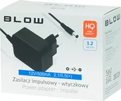 Ładowarki do aparatów dedykowane - Zasilacz Blow 3834# Zasilacz impuls.12v/ 500ma 2,1/5,5 + - miniaturka - grafika 1