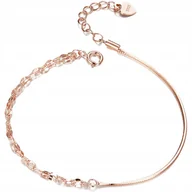 Bransoletki - Bransoletka srebrna RÓŻOWE ZŁOTO srebro pr 925 BS039 - miniaturka - grafika 1