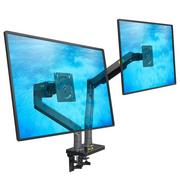 Uchwyty do monitorów - G35 Szary  Solidny ergonomiczny uchwyt biurkowy do dwóch monitorów LCD LED 22 -32 - miniaturka - grafika 1