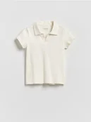 Koszulki dla dziewczynek - Reserved - T-shirt z kołnierzykiem - złamana biel - miniaturka - grafika 1