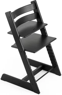 Stokke Tripp Trapp - Krzesełko Do Karmienia Z Litego Drewna Dla Dzieci I Dorosłych | Oak - Black - Krzesełka do karmienia - miniaturka - grafika 1