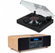 Zestawy stereo - Zestaw Stereo / Cyfrowa Mini Wieża z Gramofonem Thomson Tt350 & Mic202 - miniaturka - grafika 1