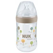 Butelki dla niemowląt - Nuk Butelka For Nature z silikonowym smoczkiem rozm. M, 6 otworów, 0-6 mies., z kontrolą temperatury 260 ml - miniaturka - grafika 1