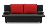 Sofy i kanapy - Kanapa rozkładana, poduszki, Sony 2, 193x78x67 cm, czarny, czerwony - miniaturka - grafika 1