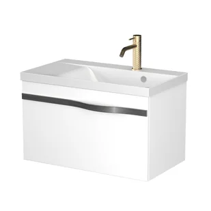 Szafka łazienkowa pod umywalkę Krofam Vog 60 cm biały połysk 159-0003 - Szafki łazienkowe - miniaturka - grafika 1