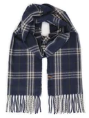 Apaszki i szaliki męskie - Granatowy szalik męski w kratę R42 - miniaturka - grafika 1