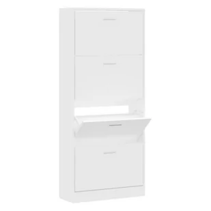 Lumarko Szafka na buty, biały, 63x24x147 cm, materiał drewnopochodny - Szafki na buty - miniaturka - grafika 3