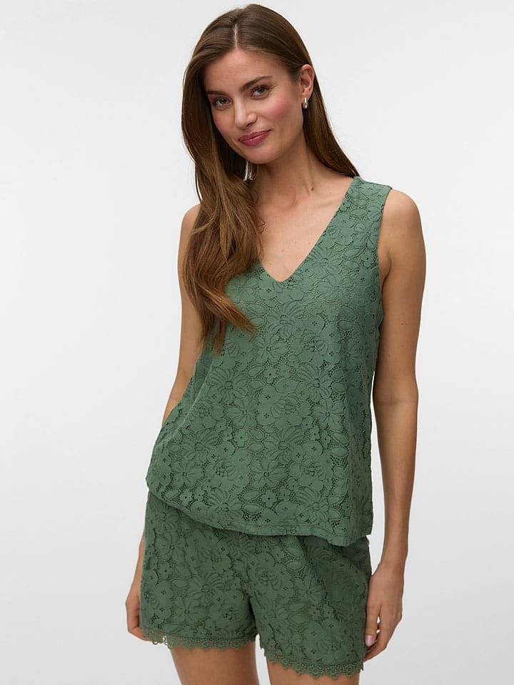 Vero Moda Bluzka w kolorze ciemnozielonym