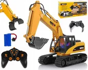 Zabawki zdalnie sterowane - Koparka Zdalnie Sterowana Rc + Chwytacz 2w1 Metal - miniaturka - grafika 1