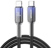 Kable USB - Joyroom Kabel do ładowania / transmisji danych Crystal-Clear Series USB-C do Lightning, 30W PD, 1.2m, czarny - miniaturka - grafika 1