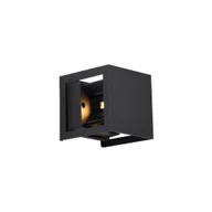 Lampy ogrodowe - QAZQA Nowoczesny kinkiet czarny z LED IP44 - Edwin Quadro - miniaturka - grafika 1