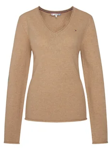 Tommy Hilfiger Sweter WW0WW43505 Beżowy Regular Fit - Swetry damskie - miniaturka - grafika 1