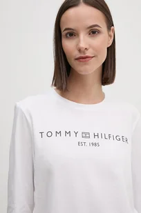 Tommy Hilfiger longsleeve bawełniany kolor biały WW0WW43620 - Bluzki damskie - miniaturka - grafika 1