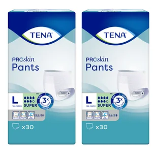 SCA HYGIENE PRODUCTS AB TENA Pants Super L majtki chłonne 30 sztuk + Gratis chusteczki oczyszczające 10 sztuk 9050240 - Pozostałe kosmetyki - miniaturka - grafika 3