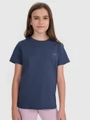 Koszulki dla dziewczynek - 4F T-shirt regular gładki (2-pack) dziecięcy - multikolor 122/128 (6-8 lat) - miniaturka - grafika 1