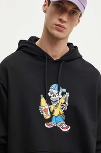 Vans bluza bawełniana męska kolor czarny z kapturem z nadrukiem VN000JE6BLK1 - Bluzy męskie - miniaturka - grafika 1