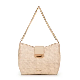 Damska torebka crossbody pleciona beżowa - Torebki damskie Damska torebka crossbody pleciona beżowa - Torebki damskie - miniaturka - grafika 1