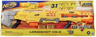 NERF Snajperka E8886 N-STRIKE Longshot CS-6 + 12 strzałek 3w1 - Zabawki militarne - miniaturka - grafika 1