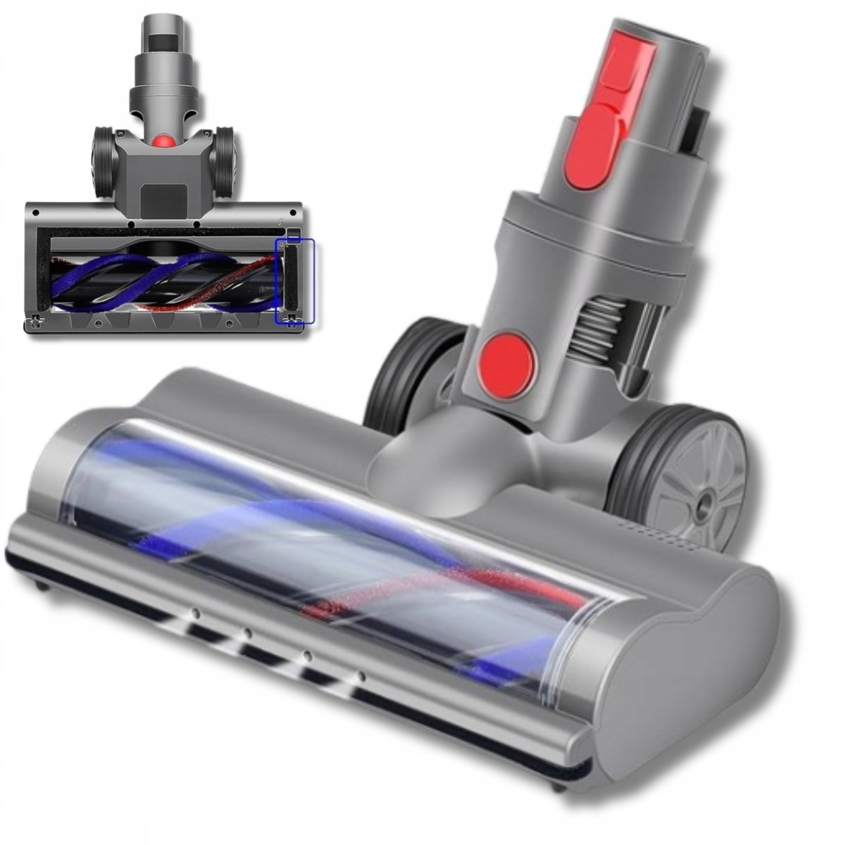 Szczotka Led Koncowka Do Odkurzacza V7 V8 V10 V11 V15 Glebokie Czyszczenie