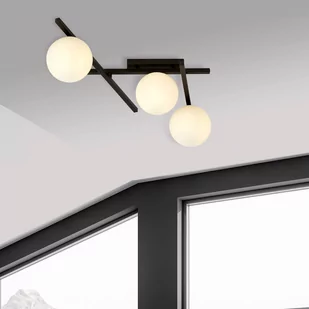 Emibig Lighting czarny krótki żyrandol białe klosze SMART 3 BLACK/OPAL 1103/3 nowoczesna lampa sufitowa czarno-biała do sufitu 1103/3 - Lampy sufitowe - miniaturka - grafika 4