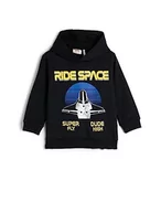 Bluzy dla chłopców - Koton Chłopięca bluza z kapturem szczotkowana Interior Space Themed Printed, Granatowy (704), 9-10 Lat - miniaturka - grafika 1
