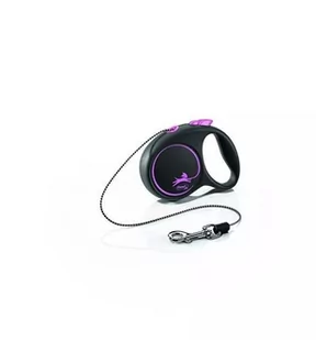 Flexi Smycz Black Design Xs linka 3m/ 8kg różowy - Smycze dla psów - miniaturka - grafika 1
