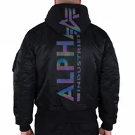 Odzież taktyczna i umundurowanie - Kurtka Alpha Industries MA-1 ZH Back Print 128113 637 - Czarna / Rainbow Reflective M - miniaturka - grafika 1