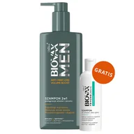 Zestawy kosmetyków męskich - Biovax Men Anti Hair-Loss & Volume, szampon 2w1 do włosów i zarostu, 200 ml + szampon do włosów i skóry głowy, 50 ml gratis - miniaturka - grafika 1