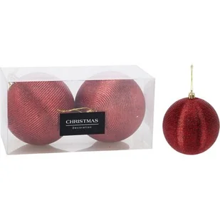 Zestaw bombek świątecznych 10 cm czerwony 2 szt. - Bombki - miniaturka - grafika 1