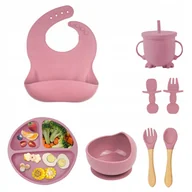 Zestawy naczyń dla dzieci - 2x ZESTAW 8 SILIKONOWYCH TALERZYKÓW DLA NIEMOWLĄT ŁATWY DO CZYSZCZENIA TRWA - miniaturka - grafika 1