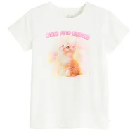 Koszulki dla dziewczynek - Cool Club, T-shirt dziewczęcy, biały - miniaturka - grafika 1