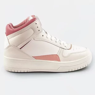 DAMSKIE SNEAKERSY ZA KOSTKĘ BEŻOWO-RÓŻOWE (WH2122) - Sweet Shoes - Sneakersy damskie - miniaturka - grafika 1