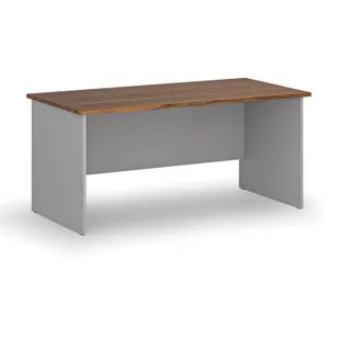 Biurko proste PRIMO GRAY, 1600 x 800 mm, szary/orzech - Biurka - miniaturka - grafika 1