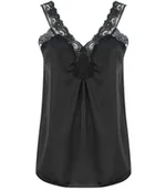 Koszulki i topy damskie - Satynowy długi top sexi koronka ramiączka-3XL/4XL - miniaturka - grafika 1