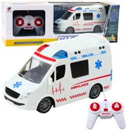 Zabawki zdalnie sterowane - Karetka Ambulans Zdalnie Sterowany RC Światła Dźwięki 1:20 Biały LEAN Toys - miniaturka - grafika 1