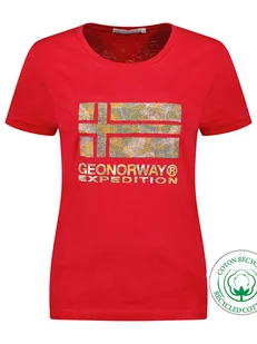 Geographical Norway Koszulka "Jwild" w kolorze czerwonym - Koszulki i topy damskie - miniaturka - grafika 1