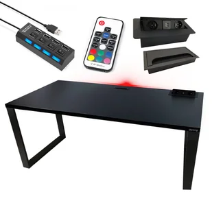 Biurko Gamingowe Led Loftowe Stabilne Metalowe Komputerowe - Biurka gamingowe - miniaturka - grafika 1