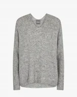 Swetry damskie - SWETER DAMSKI LUŹNY Z ALPAKI WEŁNY r. M MOS MOSH 153900 SZARY - miniaturka - grafika 1