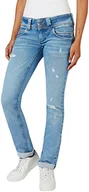 Spodnie damskie - Pepe Jeans Dżinsy damskie Venus, Niebieski (Denim-vt5), 34W / 32L - miniaturka - grafika 1