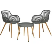 Meble ogrodowe - ZESTAW MEBLI BALKONOWYCH STÓŁ I 2 KRZESŁA SZARY - miniaturka - grafika 1