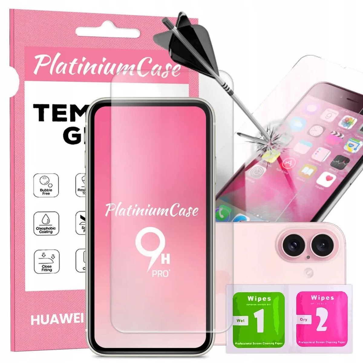 SZKŁO HARTOWANE 9H Do IPHONE 16 Ochrona Na Ekran Wyświetlacz Telefon LCD