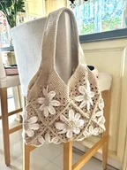 Torebki damskie - Torebka na ramię handmade w kwiaty - miniaturka - grafika 1