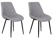 Krzesła - Beliani Zestaw do jadalni 2 krzesła szare MARIBEL - miniaturka - grafika 1