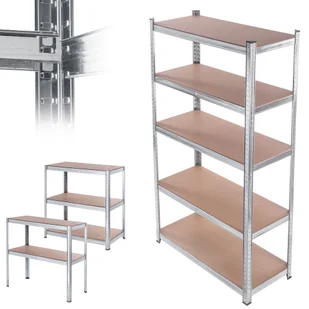 Regał metalowy 5-poziomowy Gien 875kg srebrny - Szafy i regały magazynowe - miniaturka - grafika 1