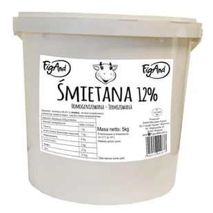 Śmietana 12% Wiadro 5 Litrów Figand - Szybkie dania obiadowe - miniaturka - grafika 1